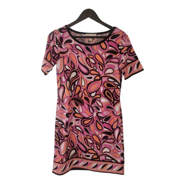 Michael Kors Dress Size 2P Plum Blossom Calabasas Paisley Sheath Jersey Knit - Picture 2 of 8